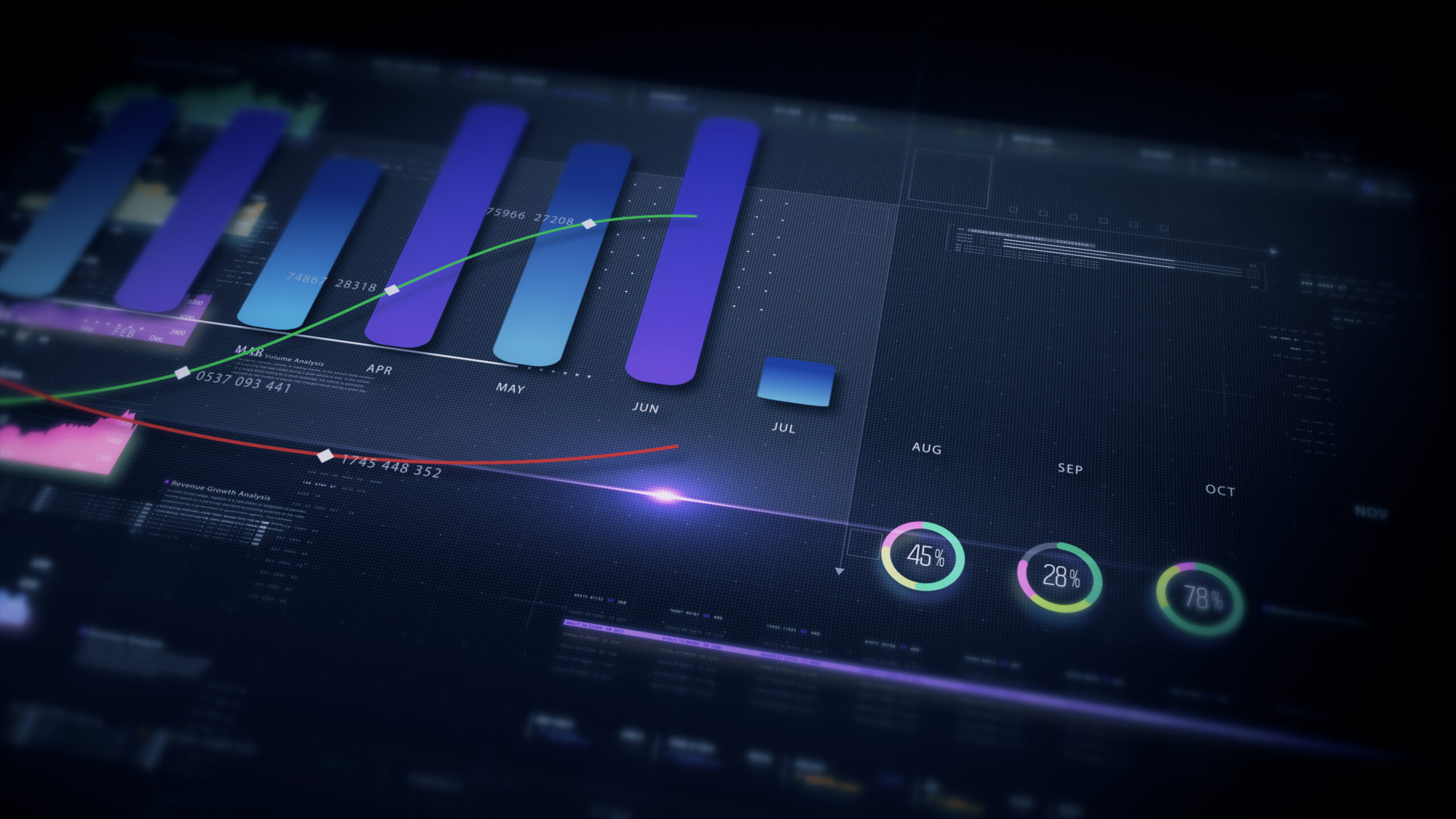 Abstract analytics dashboard representing adoption insights and product-led roadmap strategy.